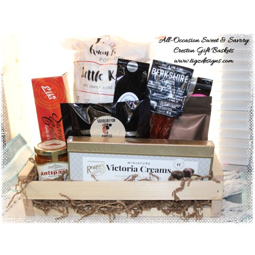 All-Occasion Sweets and Savory Gift Basket - Creston Gift Baskets